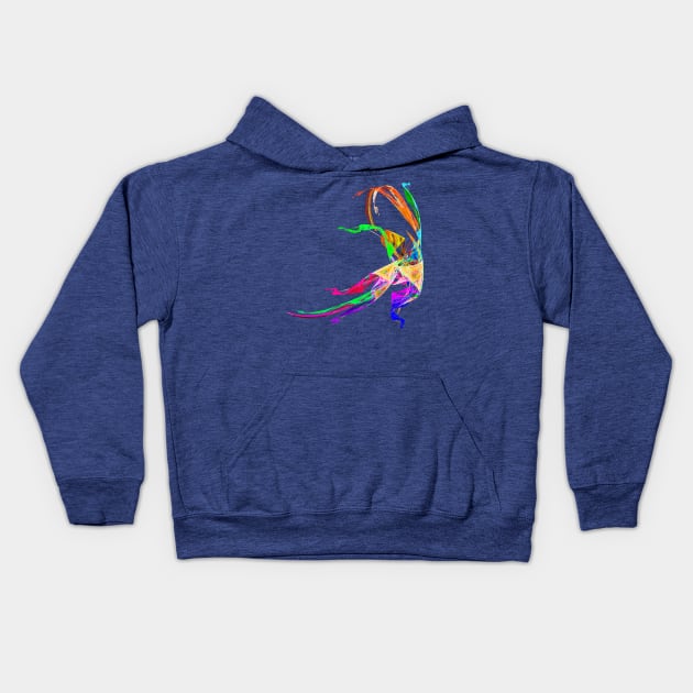 Line Drawings - Russian Dancer Kids Hoodie by SusanSavad